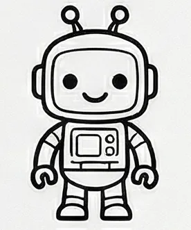 a small robot with a black and white outline 1.webp